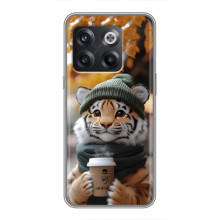 Печатный чехол «Зверята с кофе» для OnePlus 10T – Тигр с кофе
