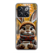 Печатный чехол «Зверята с кофе» для OnePlus 10T – Зайчик с кофе