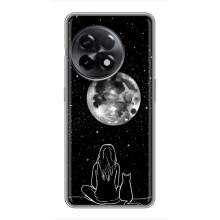 Чехол с рисунком кот на OnePlus 11 Pro – Девушка с котом