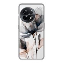 Чехол с цветочным принтом на ОнеПлас 11 Про – Цветы на белом