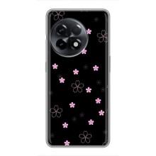 Чехол с розовым рисунком для OnePlus 11 Pro – Розовые цветы на черном