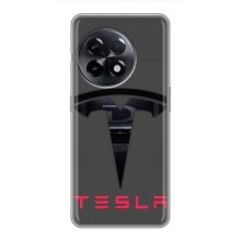 Силіконовий бампер з картинкою машини на OnePlus 11 Pro (Logo TESLA)