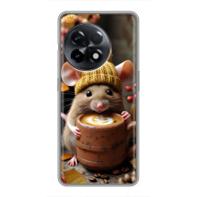 Печатный чехол «Зверята с кофе» для OnePlus 11 Pro – Медведь с кофе