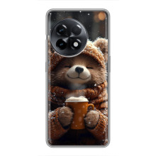 Печатный чехол «Зверята с кофе» для OnePlus 11 Pro – Мишка с кофе