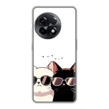 Чехол с рисунком кот на OnePlus 11 – Коты в очках