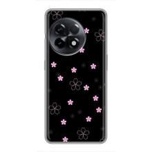 Чохол з розовим принтом для OnePlus 11 – Рожеві квіти на чорному