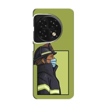 Силиконовый бампер (Работники) на OnePlus 11 (Пожарник)