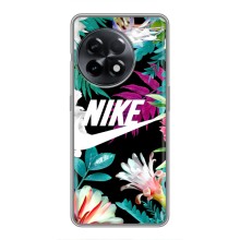 Силиконовый Чехол на OnePlus 11 с картинкой Nike (Цветочный Nike)