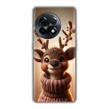 Яскравий чохол для OnePlus 11 з Зимові Оленята (Олень в светрі)