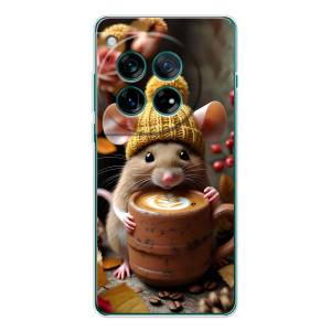 Печатный чехол «Зверята с кофе» для OnePlus 11R (Мышка с кофе)