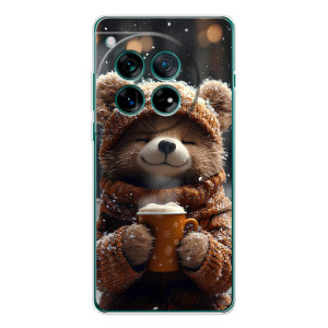 Печатный чехол «Зверята с кофе» для OnePlus 11R (Медвежонок с кофе)