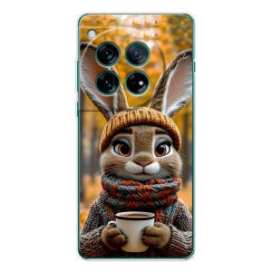 Печатный чехол «Зверята с кофе» для OnePlus 11R (Зайчик с кофе)