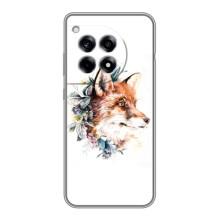 Чехлы с картинкой Лисички для OnePlus 12 Pro (VPrint) (Лисичка в цветочках)