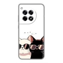 Чехол с рисунком кот на OnePlus 12 Pro – Коты в очках