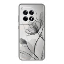 Чохол з квітковим принтом на ВанПлас 12 Про (Чорні квіти)