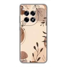 Чохол з квітковим принтом на ВанПлас 12 Про (Коричневі квіти)