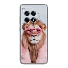 Чехол с принтом стильные животные для ВанПлас 12 Про – Лев в очках
