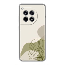 Силконовий чохол з принтом в квітах на OnePlus 12 Pro – Монстера зелена