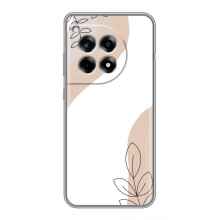 Силконовий чохол з принтом в квітах на OnePlus 12 Pro – Нюдовий дизайн