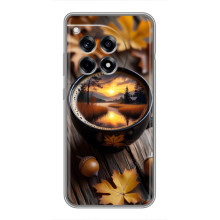 Чехол с уникальным дизайном «Осень с кофе» для OnePlus 12 Pro – Тёмный кофе