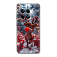 Яркий чехол для OnePlus 12 Pro с Зимними Оленятами – Олень среди подарков