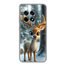Яркий чехол для OnePlus 12 Pro с Зимними Оленятами – Оленёнок в лесу