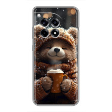 Печатный чехол «Зверята с кофе» для OnePlus 12 Pro – Мишка с кофе
