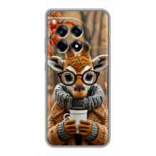 Печатный чехол «Зверята с кофе» для OnePlus 12 Pro – Жираф с кофе
