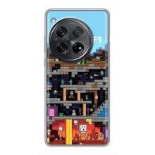Чехол Майнкрафт на OnePlus 12 (AlphaPrint) Minecraft (фон Minecraft)