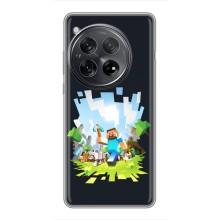 Чехол Майнкрафт на OnePlus 12 (AlphaPrint) Minecraft (персонажи Minecraft)