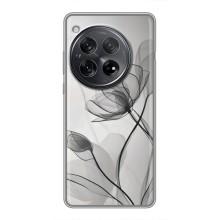 Чехол с цветочным принтом на ВанПлас 12 – Черные цветы