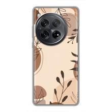 Чехол с цветочным принтом на ВанПлас 12 – Коричневые цветы