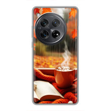 Чохол з унікальним дизайном 'Осінь з кавою' для OnePlus 12 – Кава і дощ
