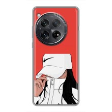 Силиконовый Чехол на OnePlus 12 с картинкой Стильных Девушек (Девушка Nike)