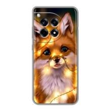 Чехлы с картинкой Лисички для OnePlus 12R (VPrint) (Лисичка в гирляндах)