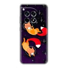 Чехлы с картинкой Лисички для OnePlus 12R (VPrint) (Лисички космонавты)