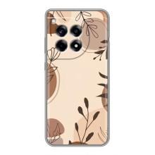 Чехол с цветочным принтом на ВанПлас 12р – Коричневые цветы
