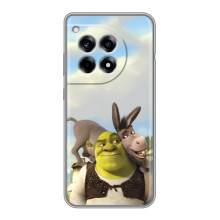 Чехол с мультфильмом Шрек на OnePlus 12R – Шрек и осел