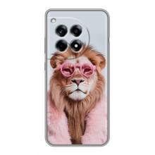 Чехол с принтом стильные животные для ВанПлас 12р – Лев в очках