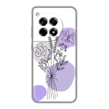 Силконовий чохол з принтом в квітах на OnePlus 12R (Фіолетовий букет)