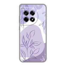 Силконовий чохол з принтом в квітах на OnePlus 12R (Фіолетовий дизайн)
