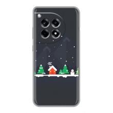 Силіконовий бампер на різдво для OnePlus 12R (Місто зимове)