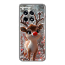 Яркий чехол для OnePlus 12R с Зимними Оленятами