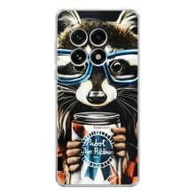 Чехол с принтом для ВанПлас 13 - (Прикольные) (AlphaPrint) (Енот с банкой)