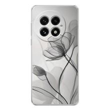 Чохол з квітковим принтом на ВанПлас 13 (Чорні квіти)