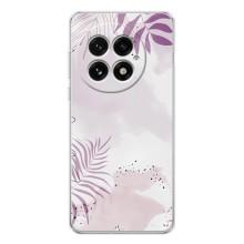 Чохол з квітковим принтом на ВанПлас 13 (Фіолетове листя)