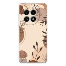 Чохол з квітковим принтом на ВанПлас 13 (Коричневі квіти)