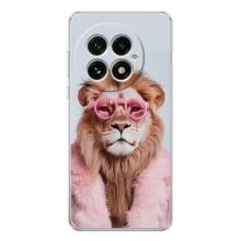 Чехол с принтом стильные животные для ВанПлас 13 (Лев в очках)