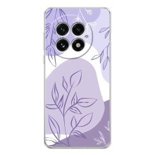 Силиконовый чехол с принтом в цветах на OnePlus 13 – Фиолетовый дизайн