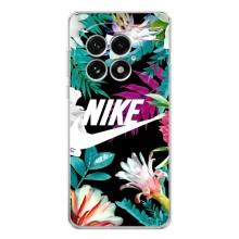 Силиконовый Чехол на OnePlus 13 с картинкой Nike – Цветочный Nike